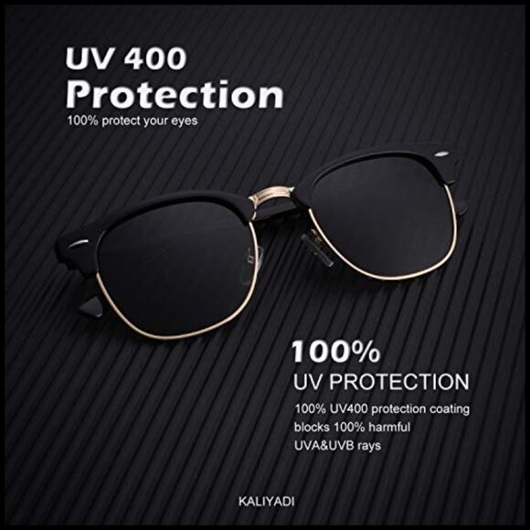 Polarized Sunglasses Semi-Rimless Frame UV Blocking Retro Driving main image 6